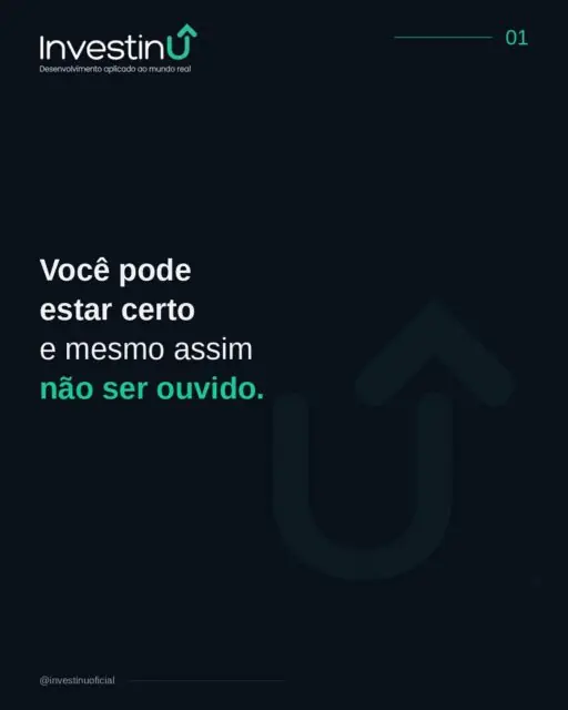 Numa reunião, você propõe algo que faz todo sentido.A sala ouve, acena, e segue em frente sem incorporar nada do que você disse.Mais tarde, alguém propõe algo parecido com outras palavras e recebe atenção imediata.A questão não era a qualidade do que você disse. Era por que não chegou.Ter razão é necessário. Saber ser ouvido é o que transforma razão em resultado.#Investinu #Comunicacao #Lideranca #Carreira #InteligenciaEmocional #DesenvolvimentoProfissional