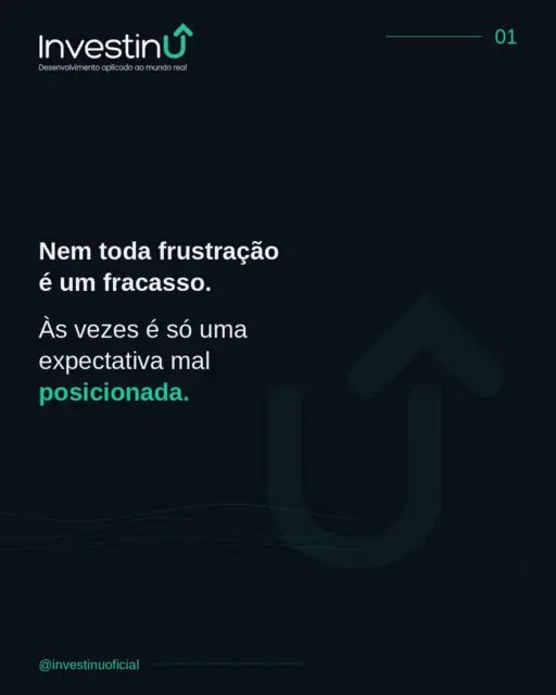 Existe uma diferença entre carregar uma frustração e processar uma frustração.Carregar é deixar o peso lá, sem mexer, sem examinar, esperando que o tempo resolva.Processar é fazer as perguntas difíceis — e extrair o que aquilo tem a ensinar.Não existe trajetória séria sem frustrações no caminho. Existe quem aprende com elas e quem repete os mesmos padrões com cenários diferentes.#Investinu #DesenvolvimentoPessoal #Autoconhecimento #Carreira #InteligenciaEmocional #Resiliencia